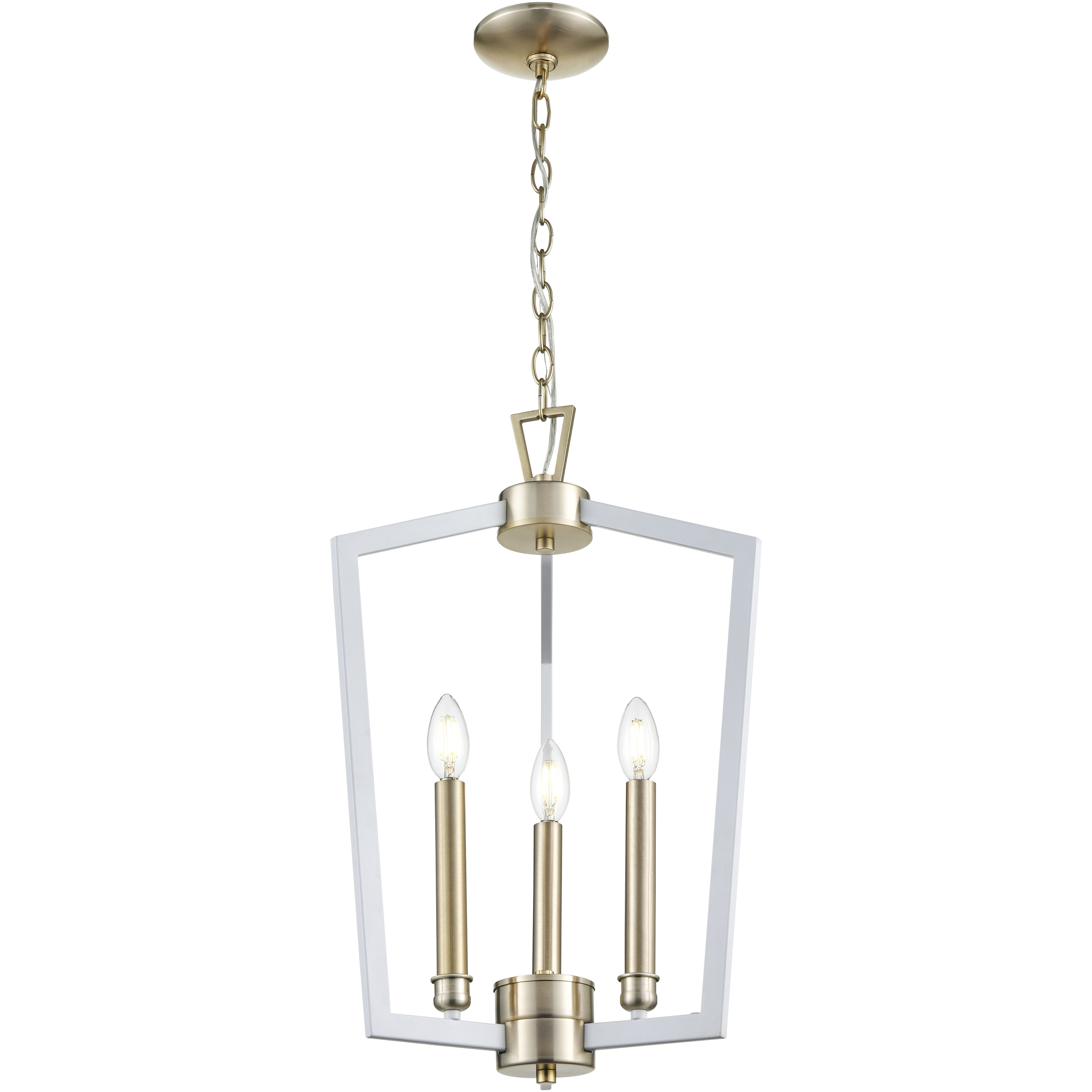 Lizabeth 3 Light 16 inch Matte White/Modern Gold Pendant Ceiling Light